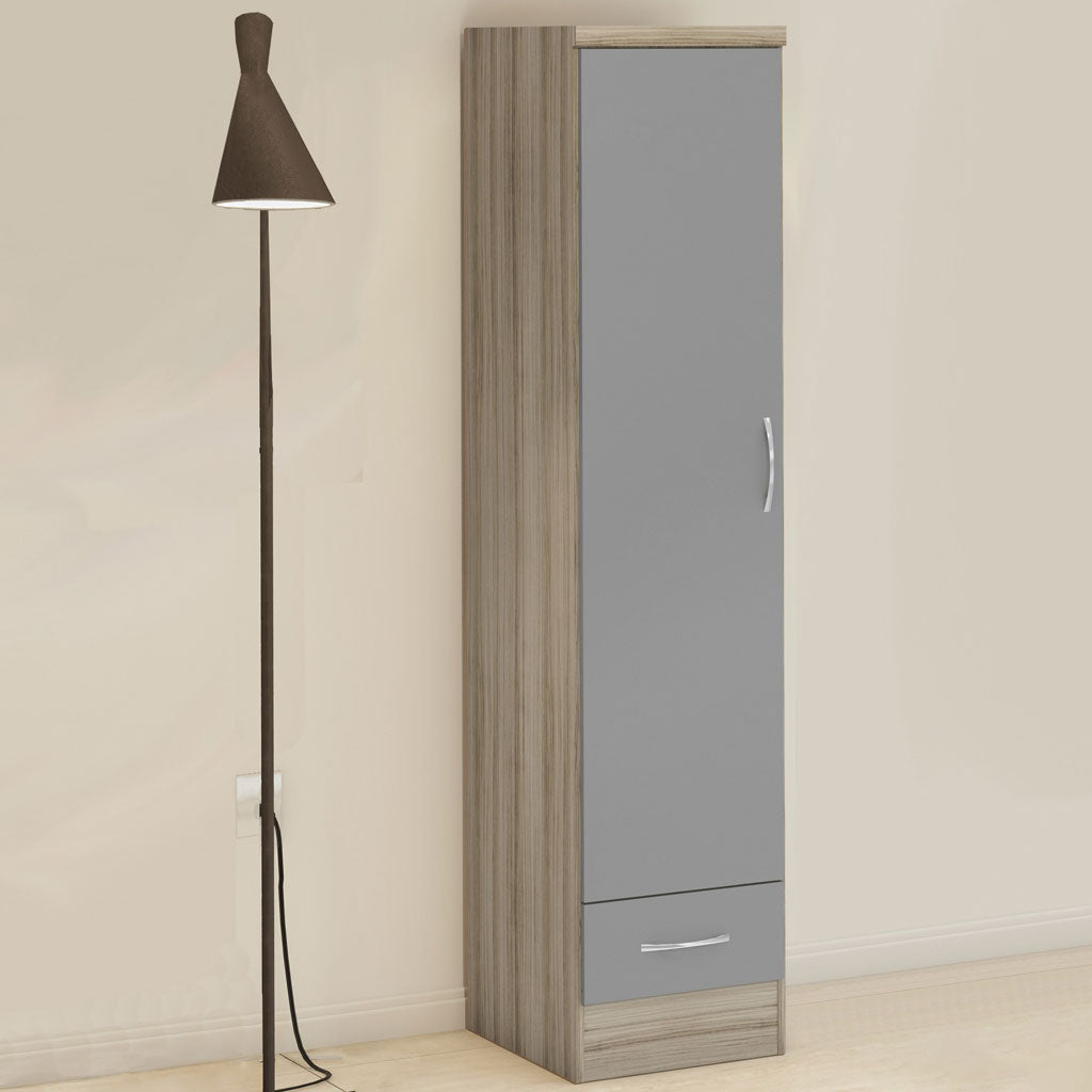 Wooden Wardrobe With 1 Door And 1 Drawer - Nevada