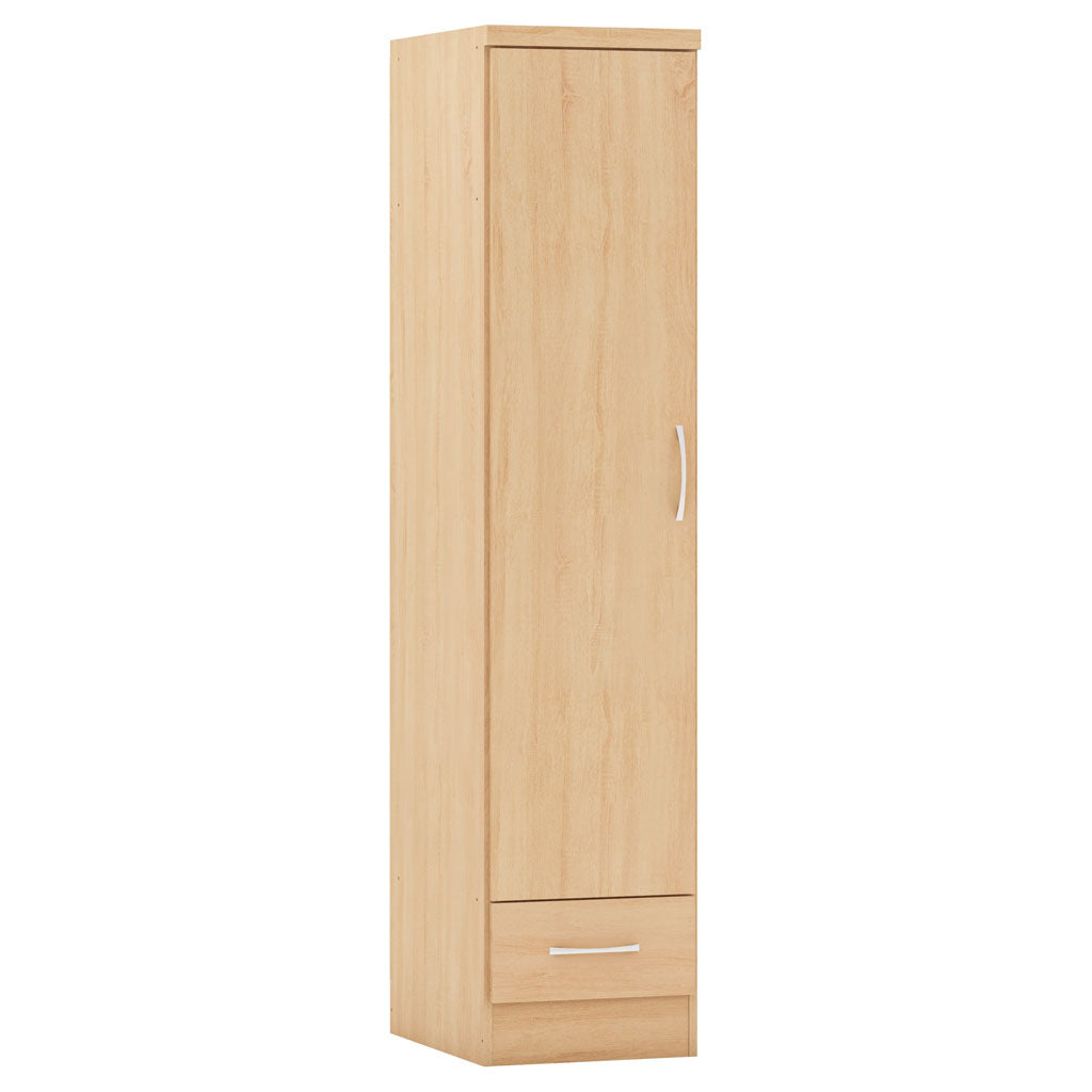Wooden Wardrobe With 1 Door And 1 Drawer - Nevada