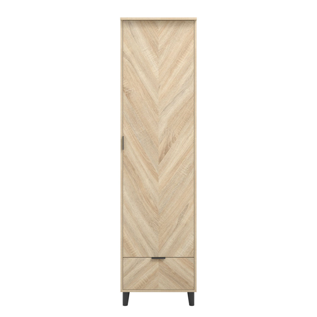 Wooden Wardrobe With 1 Door And 1 Drawer - Stockholm