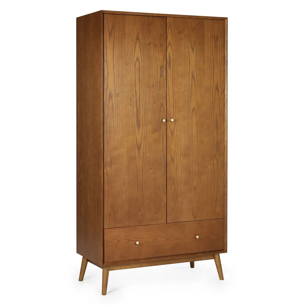 Wooden Wardrobe With 2 Door And 1 Drawer - Lowry