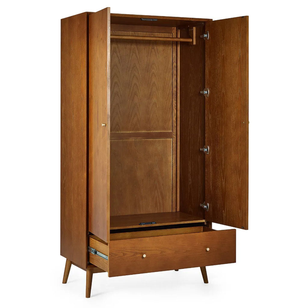 Wooden Wardrobe With 2 Door And 1 Drawer - Lowry