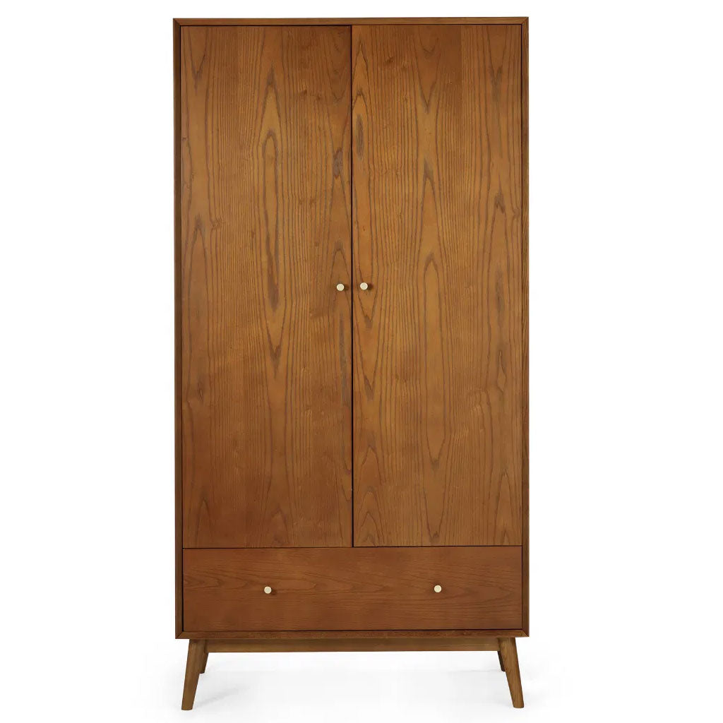 Wooden Wardrobe With 2 Door And 1 Drawer - Lowry