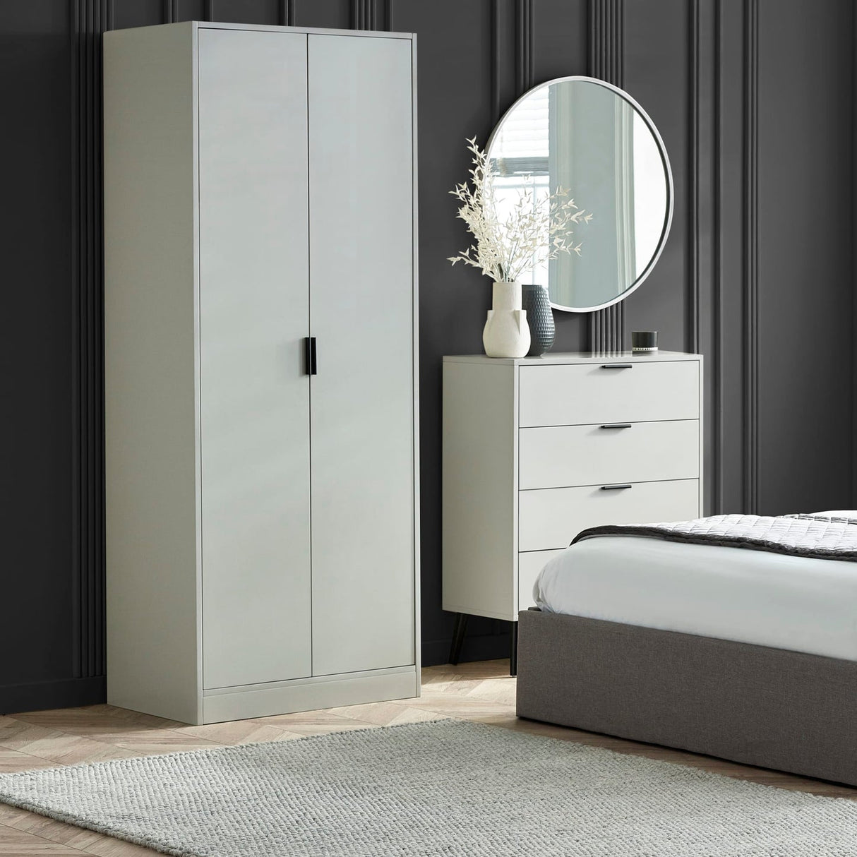 Wooden Wardrobe With 2 Doors - Alba