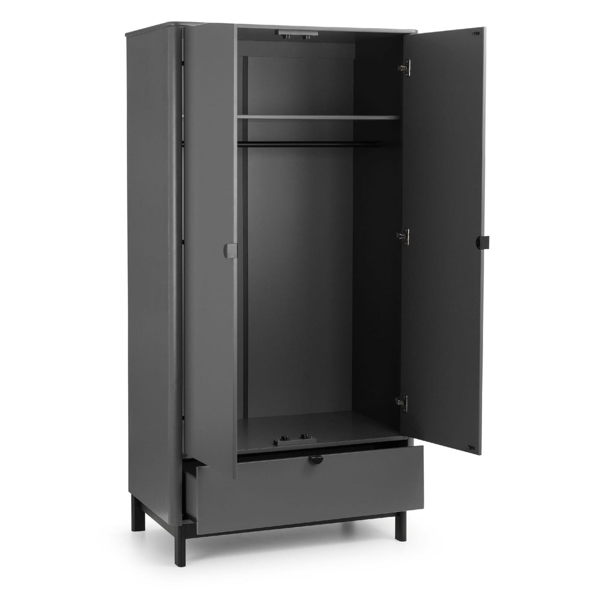 Wooden Wardrobe With 2 Doors And 1 Drawer - Chloe