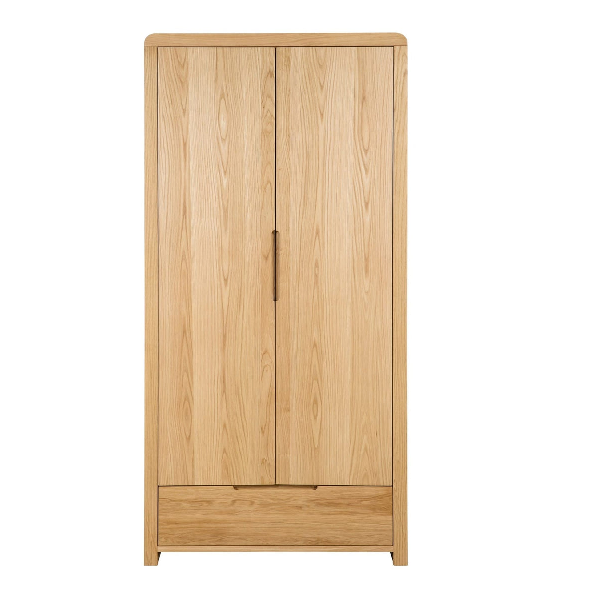 Wooden Wardrobe With 2 Doors And 1 Drawer - Curve