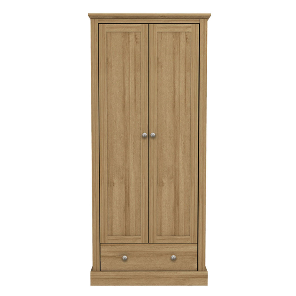 Wooden Wardrobe With 2 Doors And 1 Drawer - Devon
