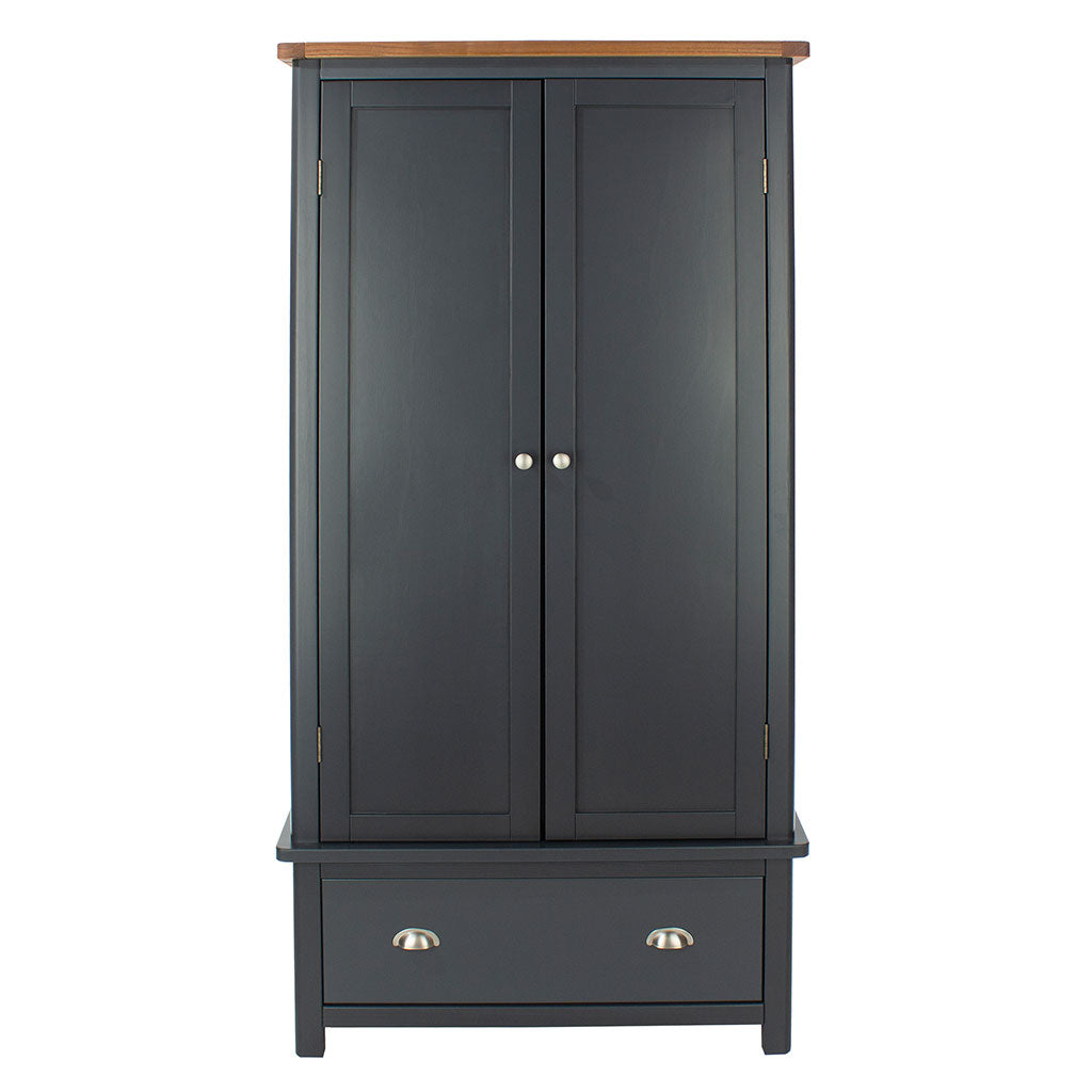 Wooden Wardrobe With 2 Doors And 1 Drawer - Dunkeld