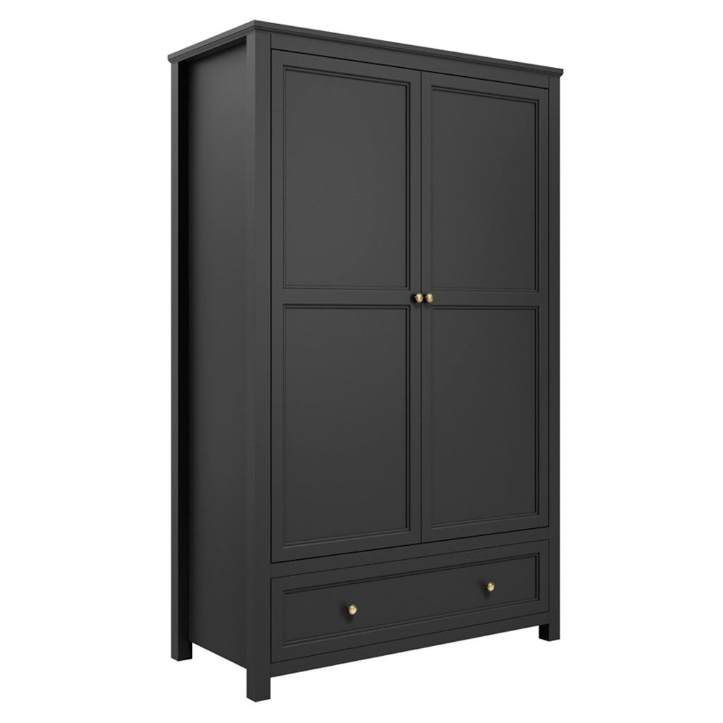 Wooden Wardrobe With 2 Doors And 1 Drawer - Ives