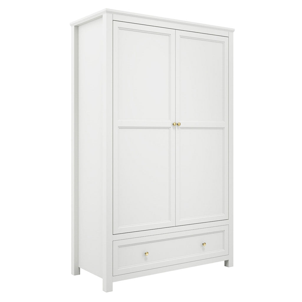Wooden Wardrobe With 2 Doors And 1 Drawer - Ives