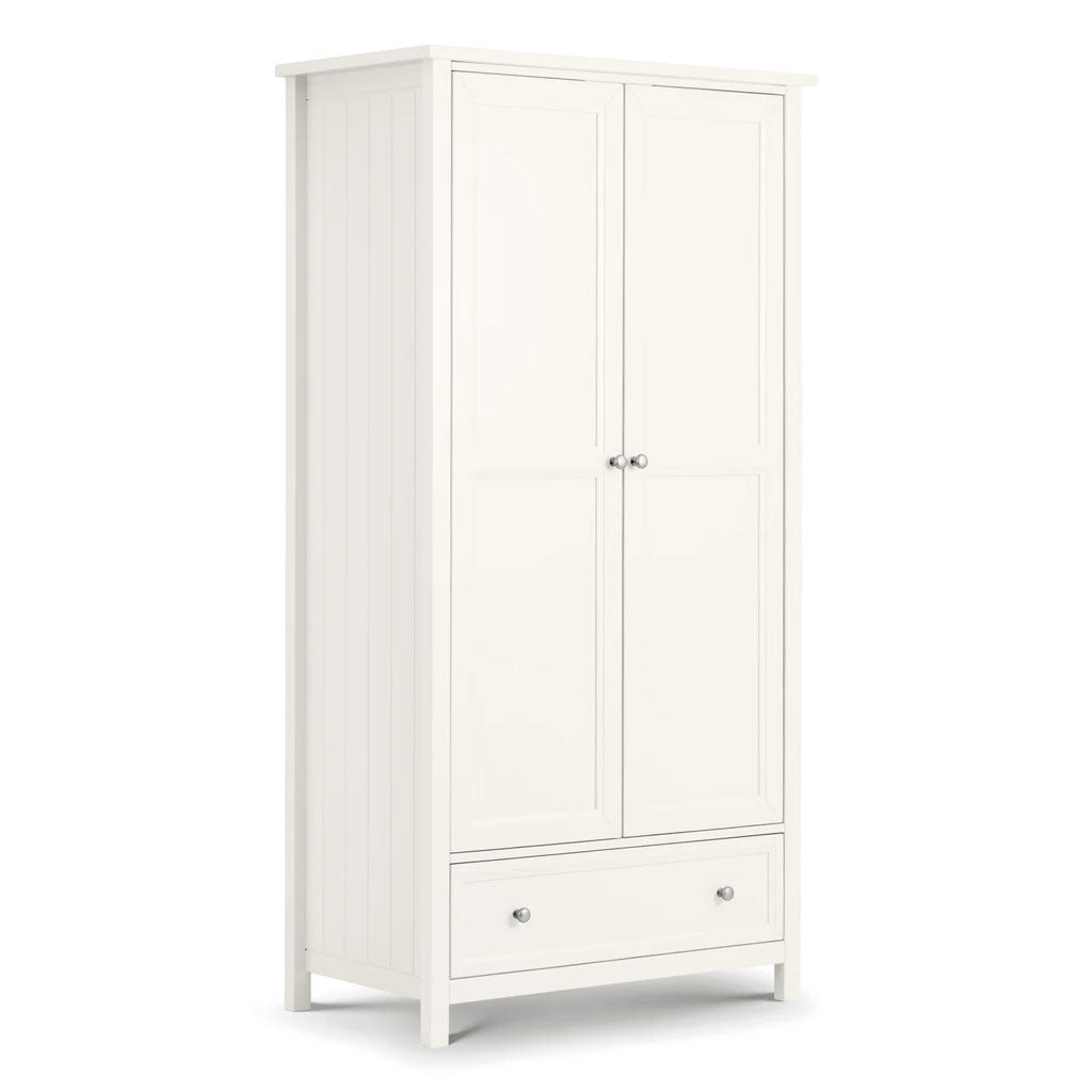 Wooden Wardrobe With 2 Doors And 1 Drawer - Maine
