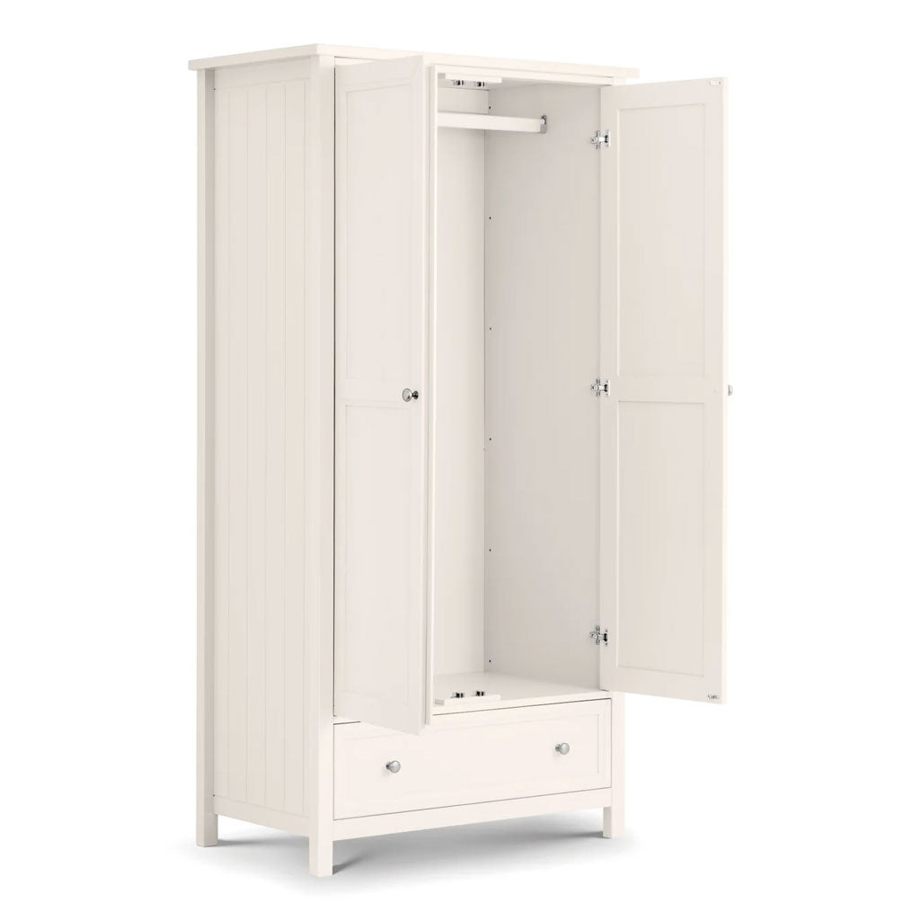 Wooden Wardrobe With 2 Doors And 1 Drawer - Maine