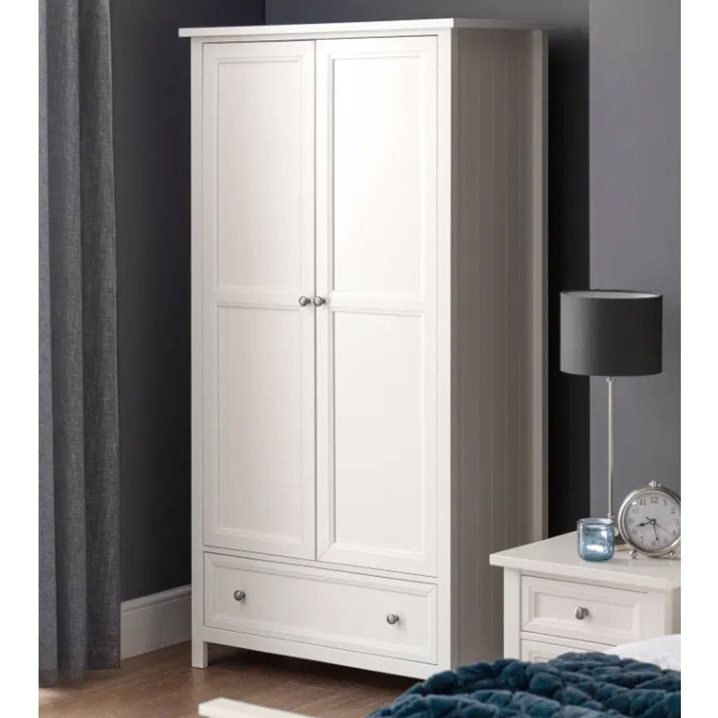 Wooden Wardrobe With 2 Doors And 1 Drawer - Maine