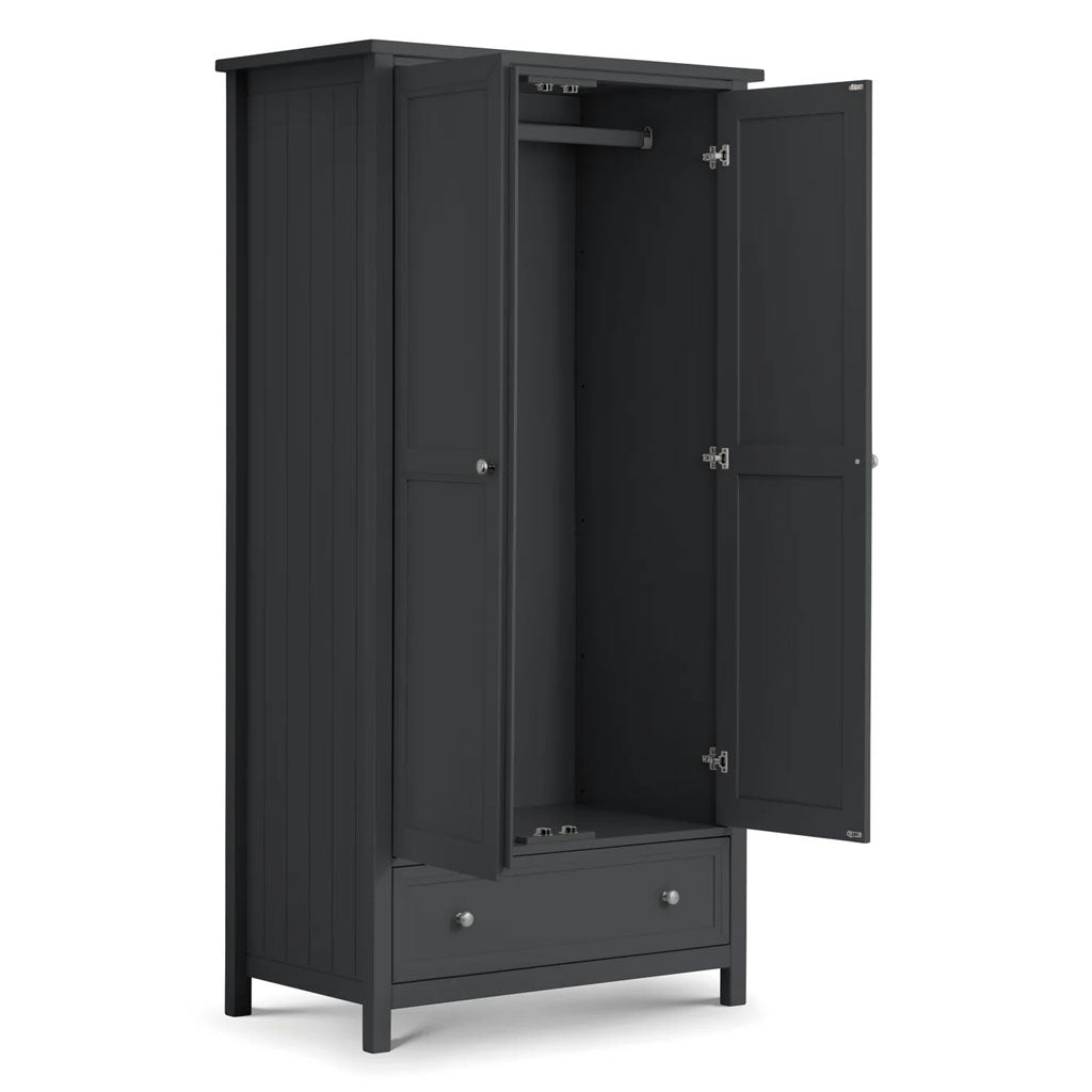 Wooden Wardrobe With 2 Doors And 1 Drawer - Maine