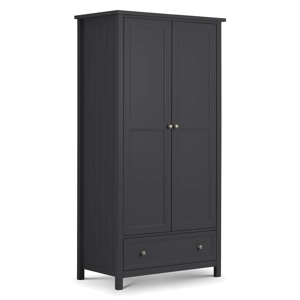 Wooden Wardrobe With 2 Doors And 1 Drawer - Maine