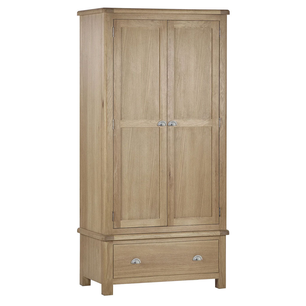 Wooden Wardrobe With 2 Doors And 1 Drawer - Memphis