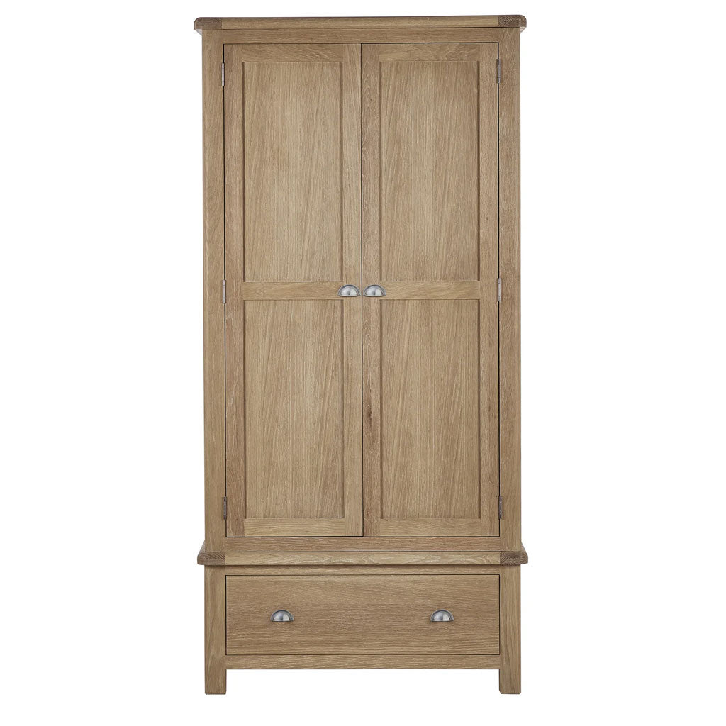 Wooden Wardrobe With 2 Doors And 1 Drawer - Memphis