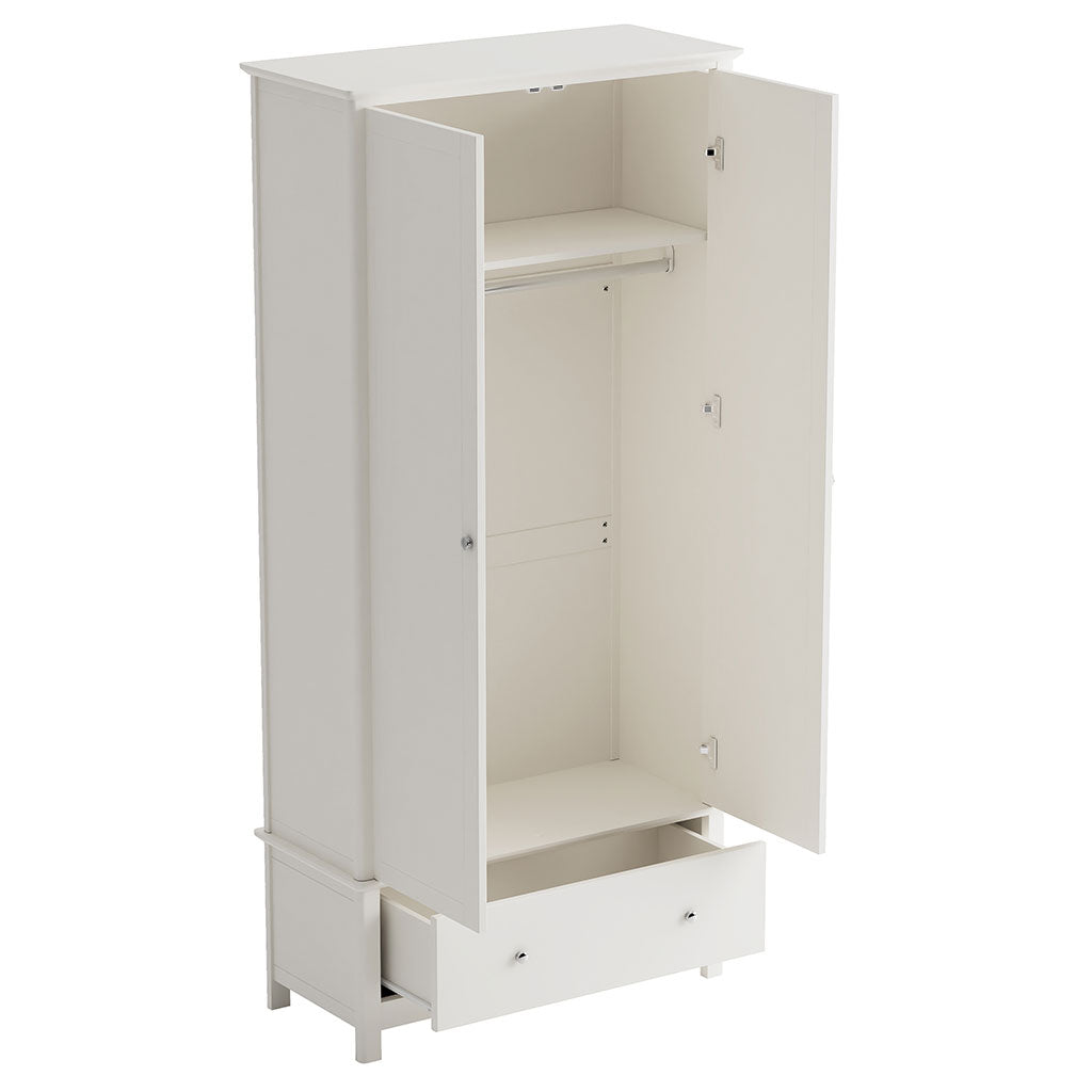 Wooden Wardrobe With 2 Doors And 1 Drawer - Nairn