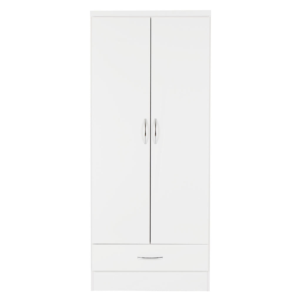 Wooden Wardrobe With 2 Doors And 1 Drawer - Nevada