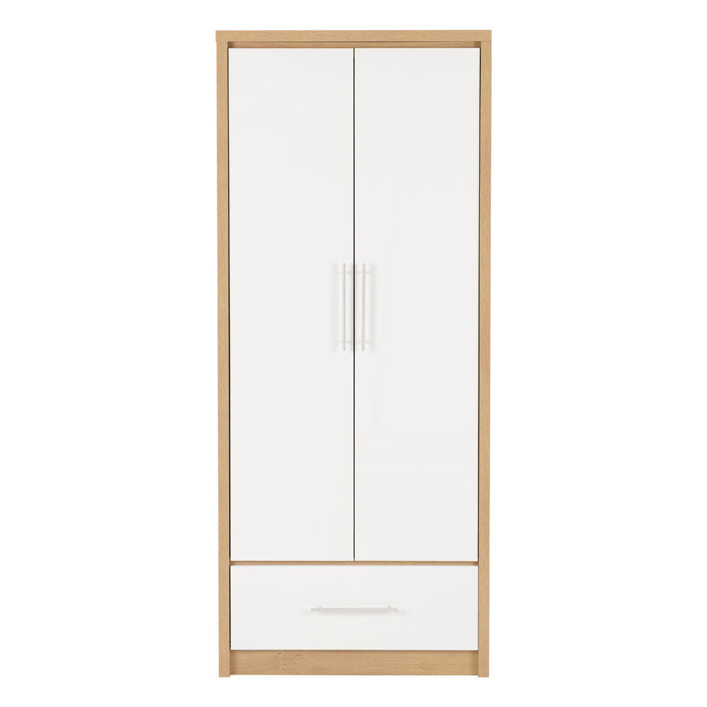 Wooden Wardrobe With 2 Doors And 1 Drawer - Seville