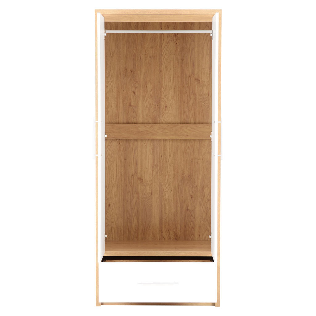 Wooden Wardrobe With 2 Doors And 1 Drawer - Seville