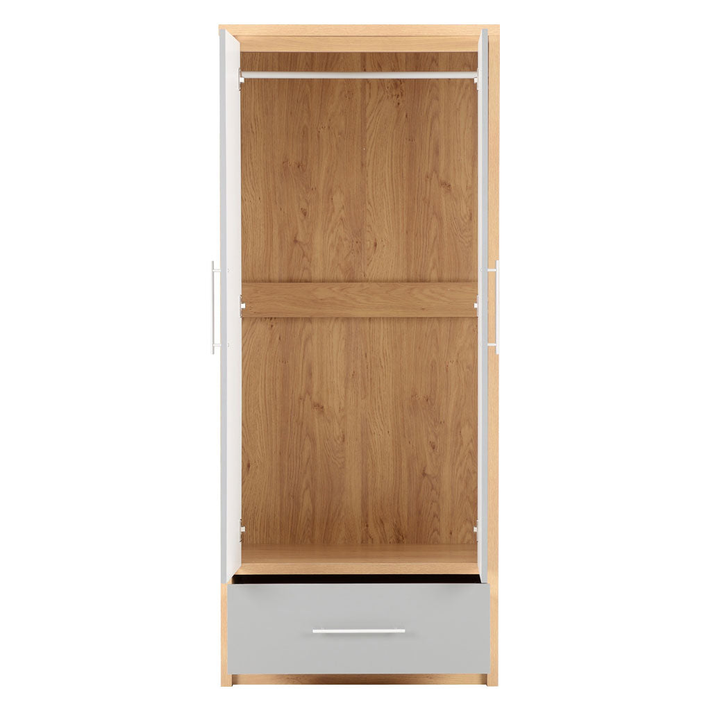 Wooden Wardrobe With 2 Doors And 1 Drawer - Seville