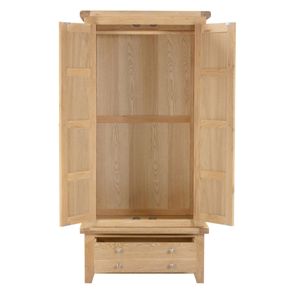 Wooden Wardrobe With 2 Doors And 1 Drawer - Windsor
