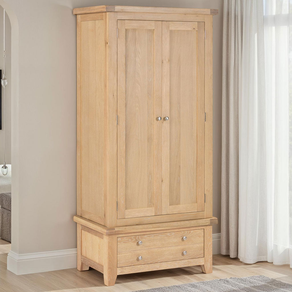 Wooden Wardrobe With 2 Doors And 1 Drawer - Windsor