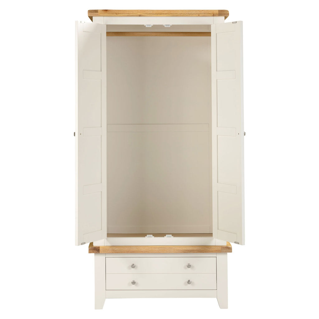 Wooden Wardrobe With 2 Doors And 1 Drawer - Windsor