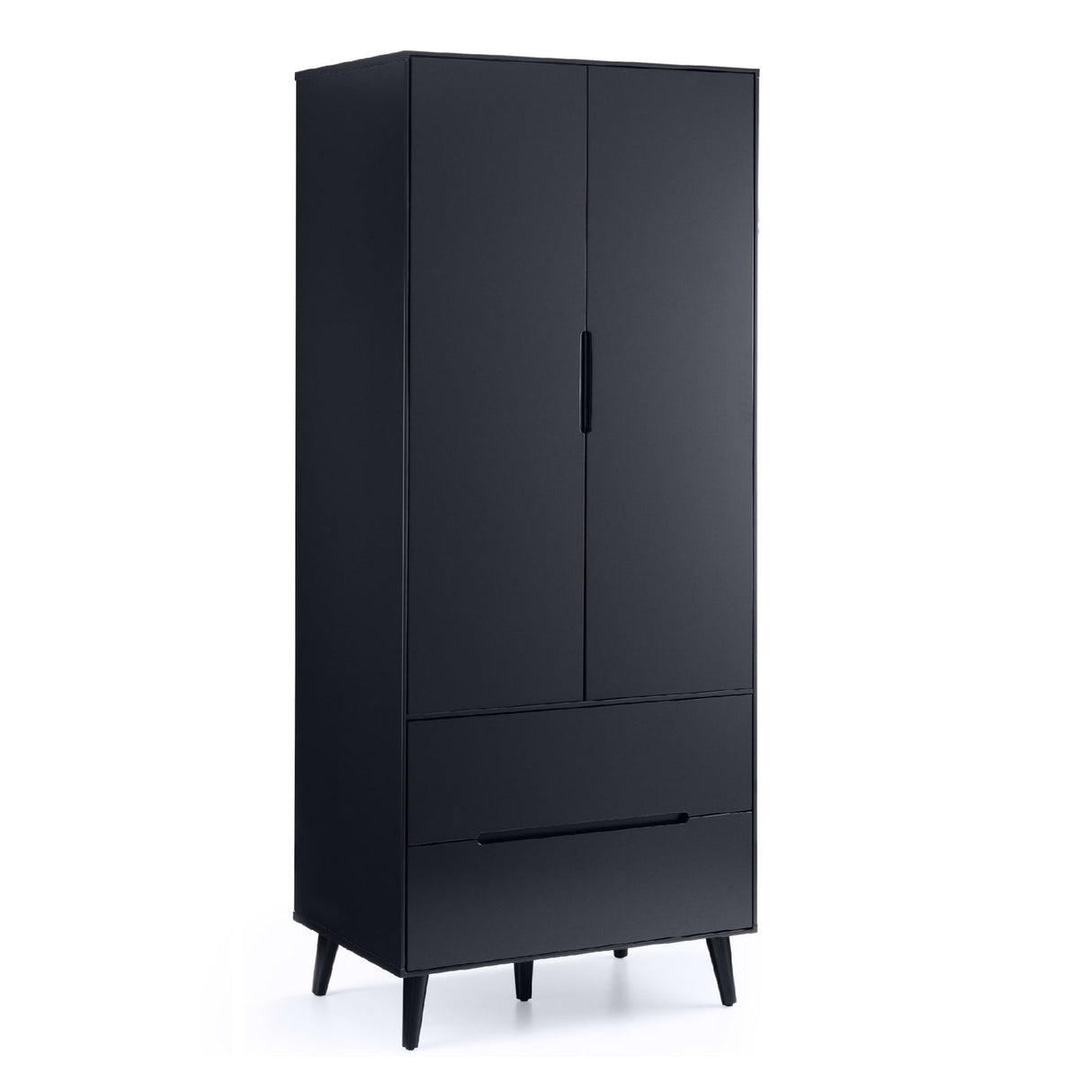 Wooden Wardrobe With 2 Doors And 2 Drawers - Alicia