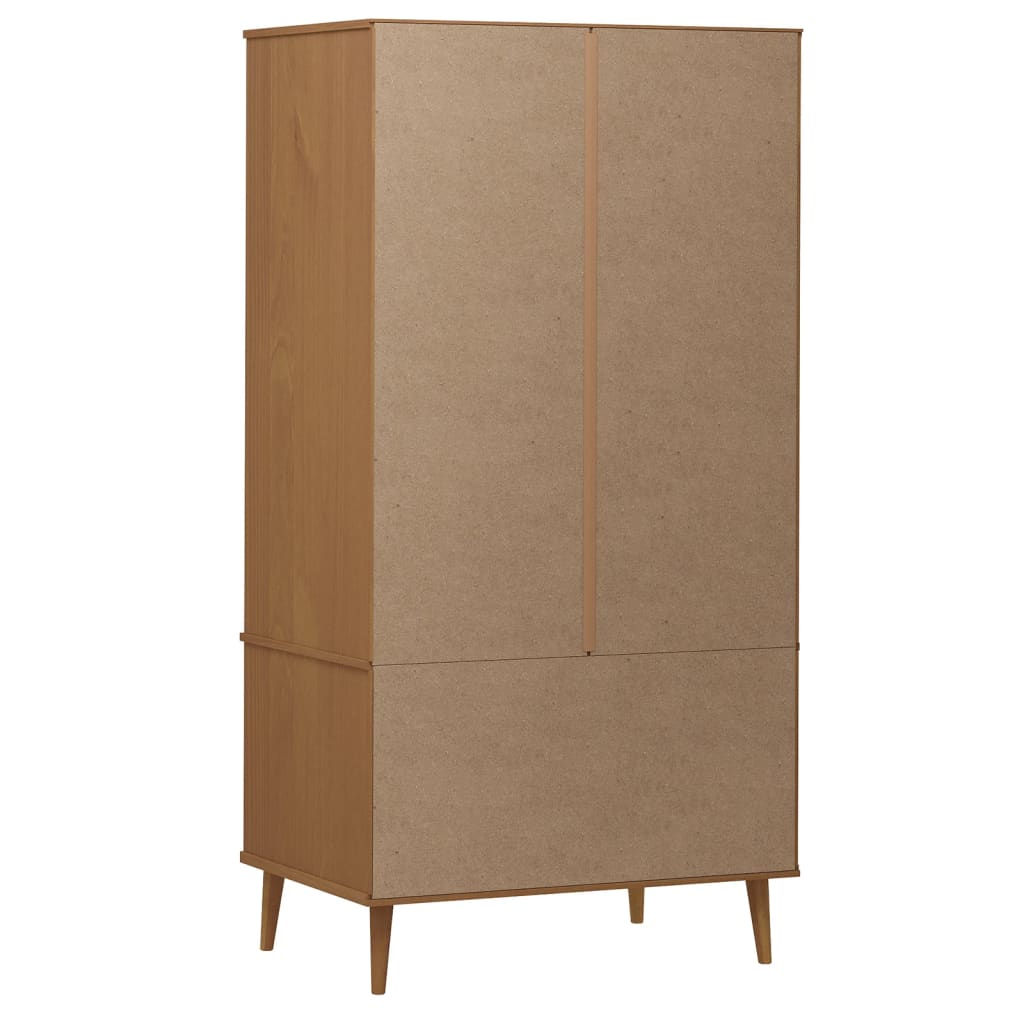 Wooden Wardrobe With 2 Doors And 2 Drawers - Molde
