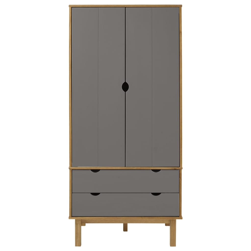Wooden Wardrobe With 2 Doors And 2 Drawers - Otta