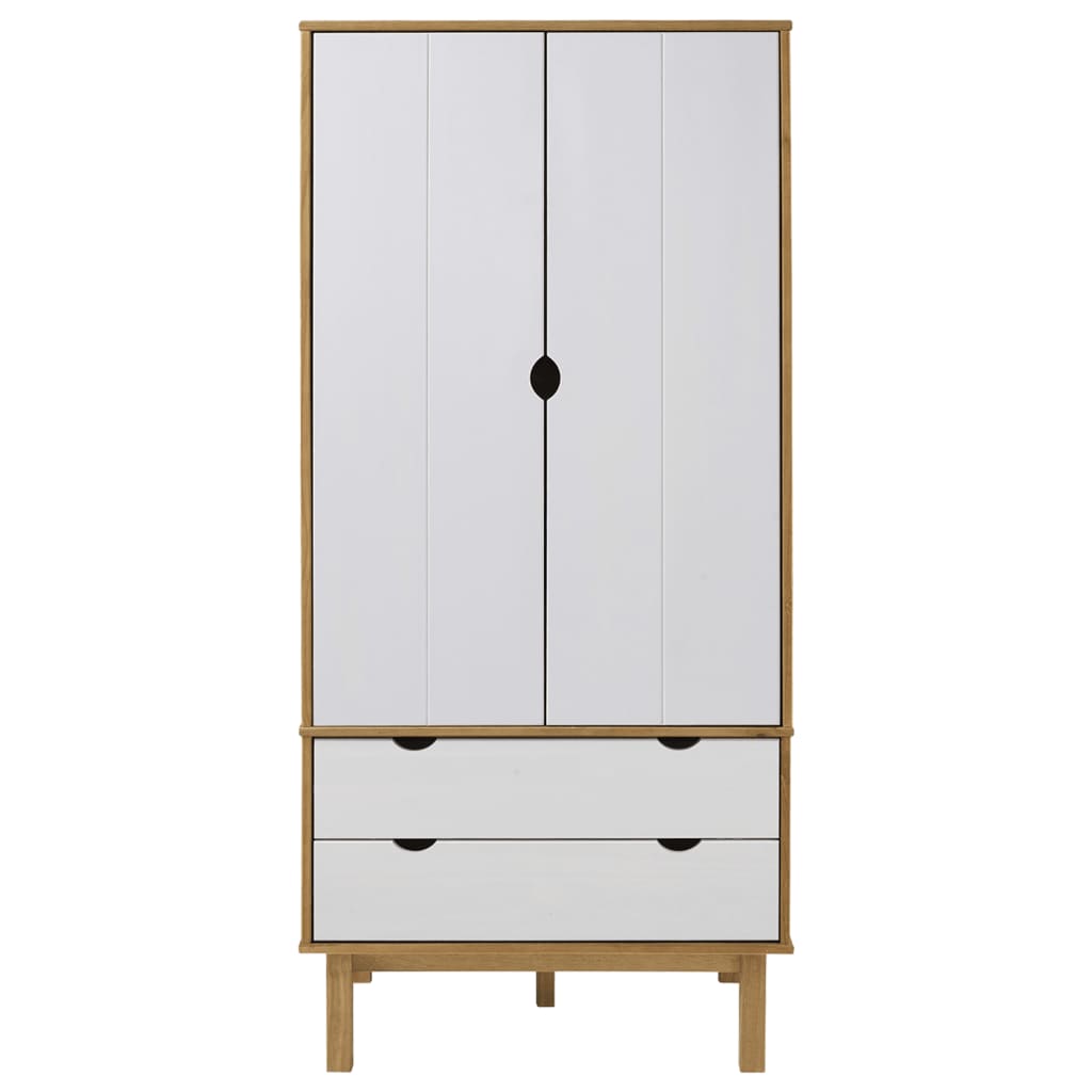 Wooden Wardrobe With 2 Doors And 2 Drawers - Otta