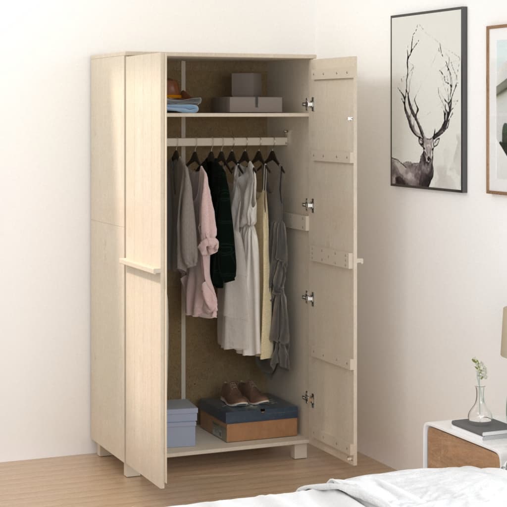 Wooden Wardrobe With 2 Doors - Hamar