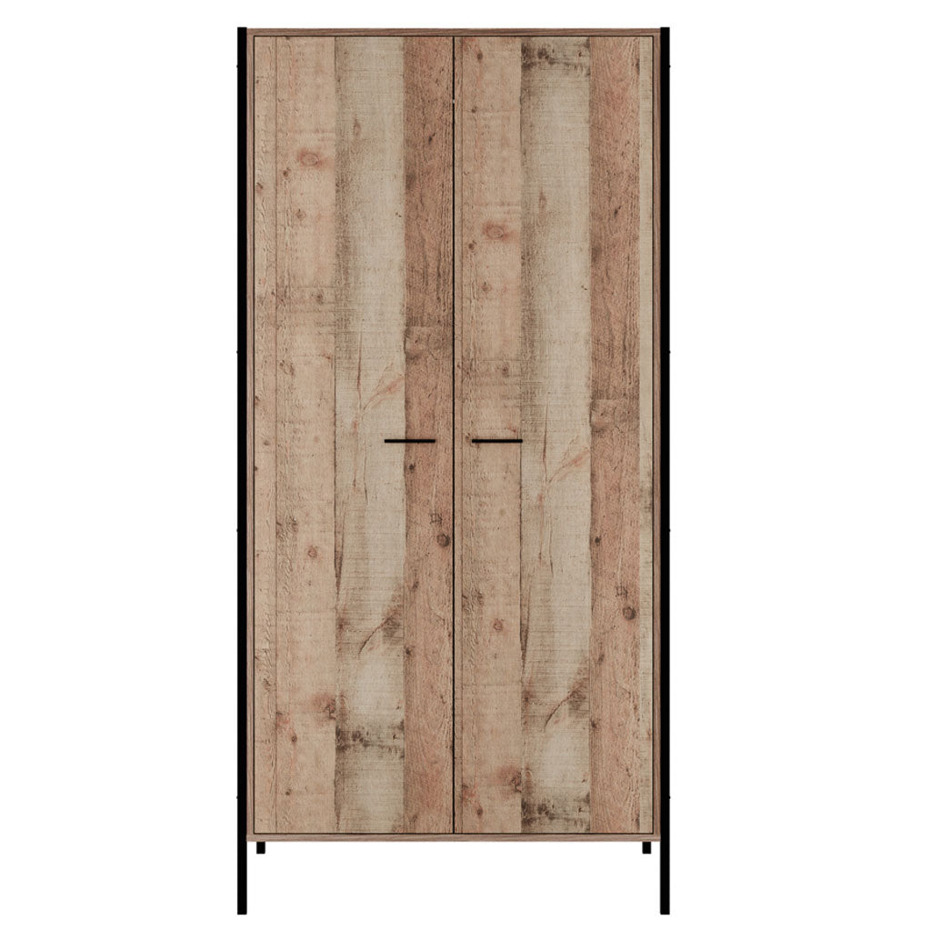 Wooden Wardrobe With 2 Doors - Hoxton
