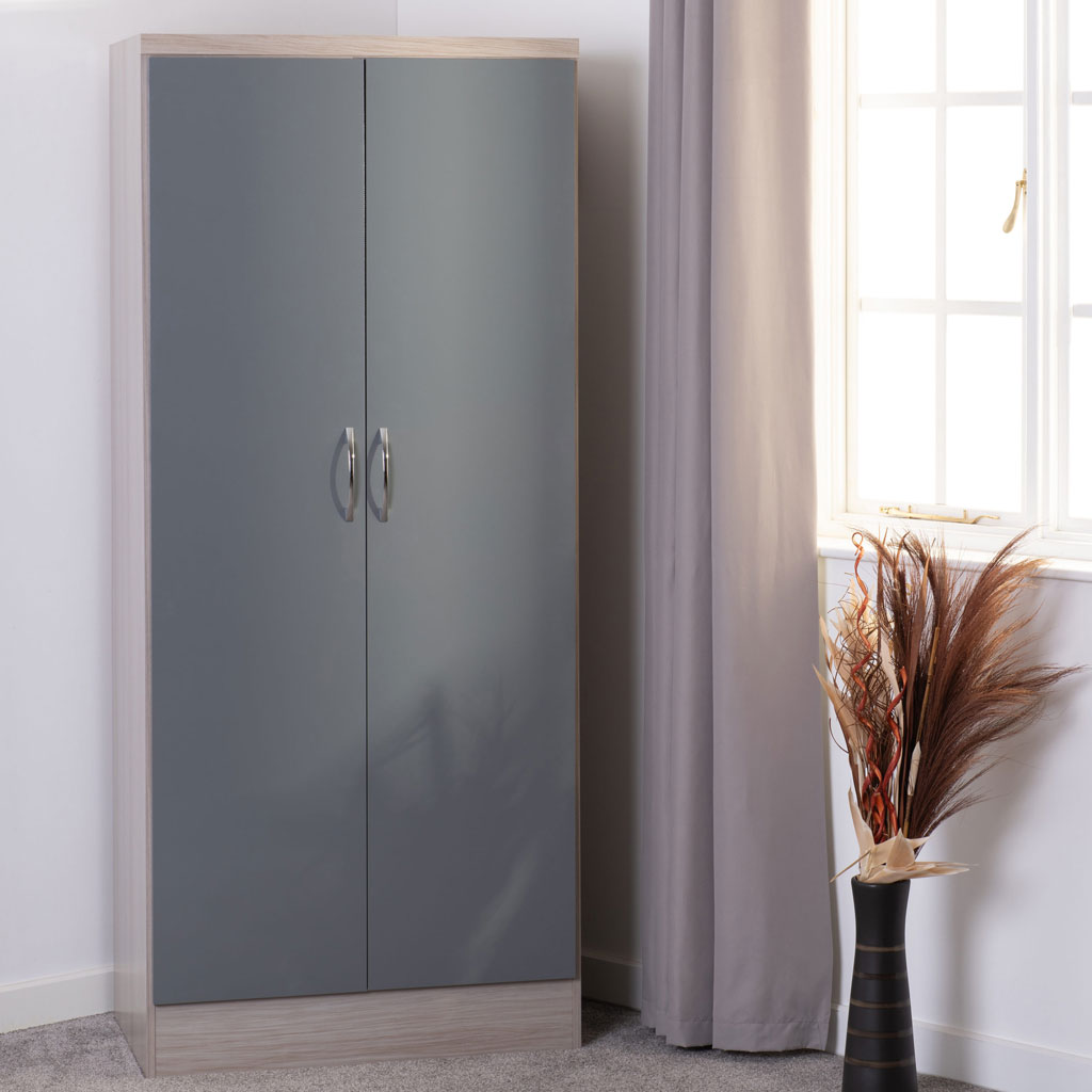 Wooden Wardrobe With 2 Doors - Nevada