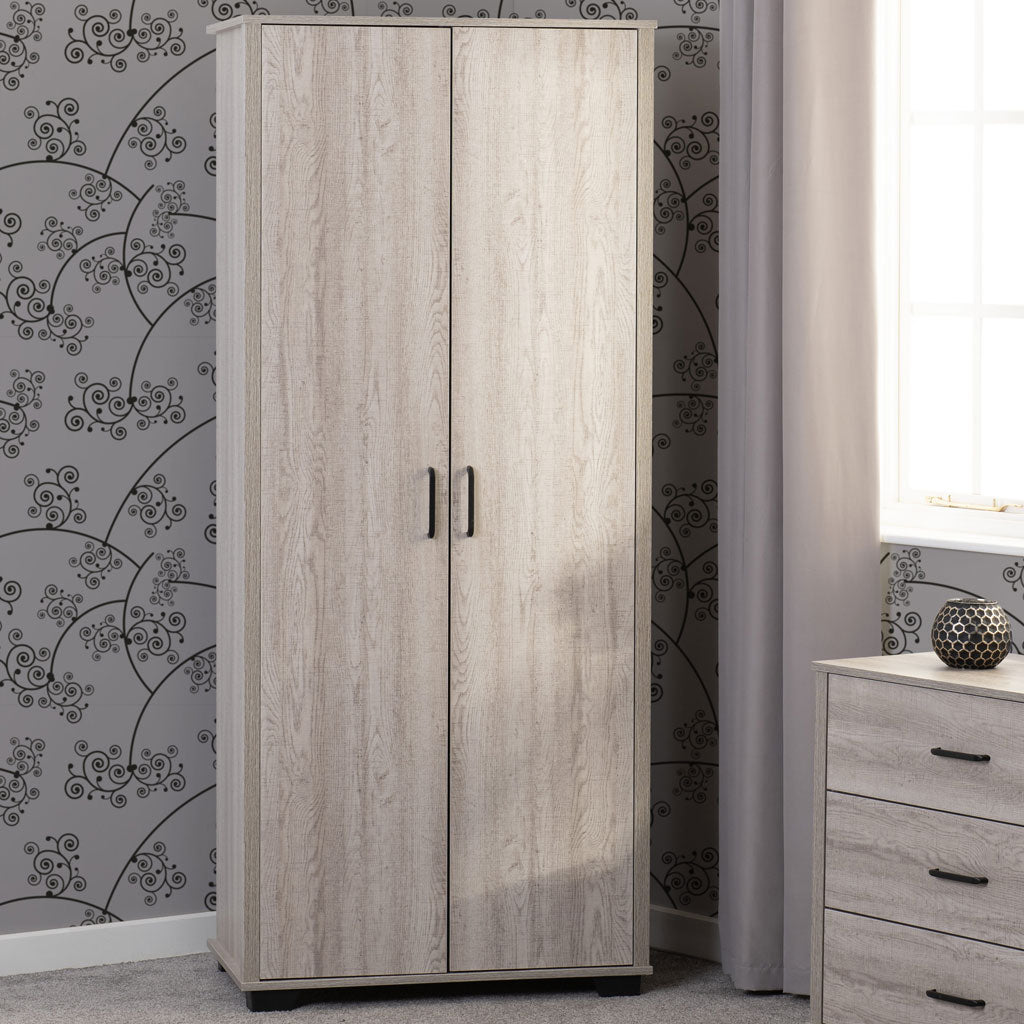 Wooden Wardrobe With 2 Doors - Oliver