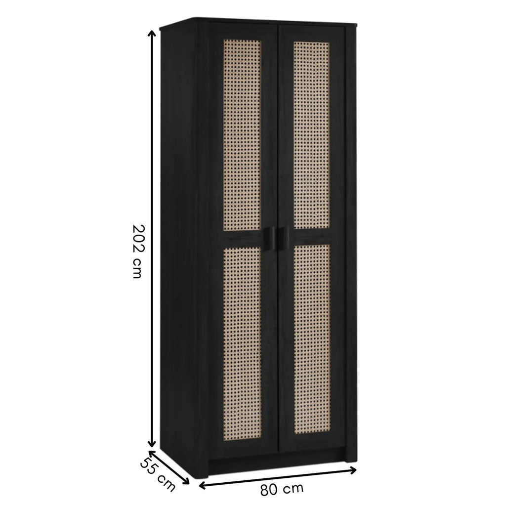 Wooden Wardrobe With 2 Doors - Sydney