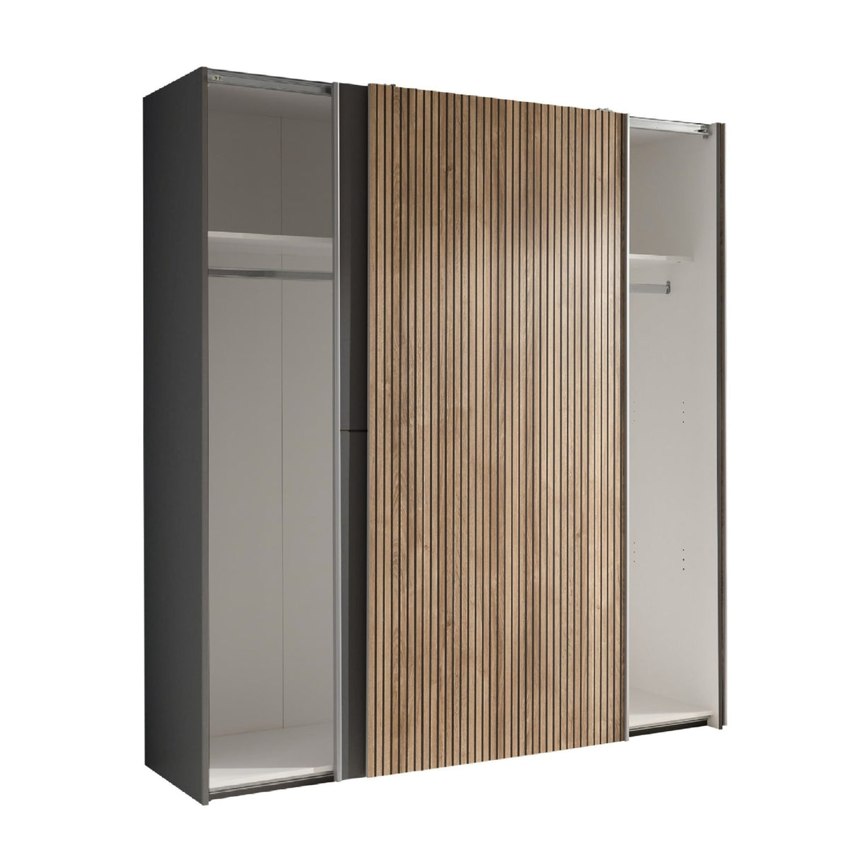Wooden Wardrobe With 2 Sliding Doors - Berno