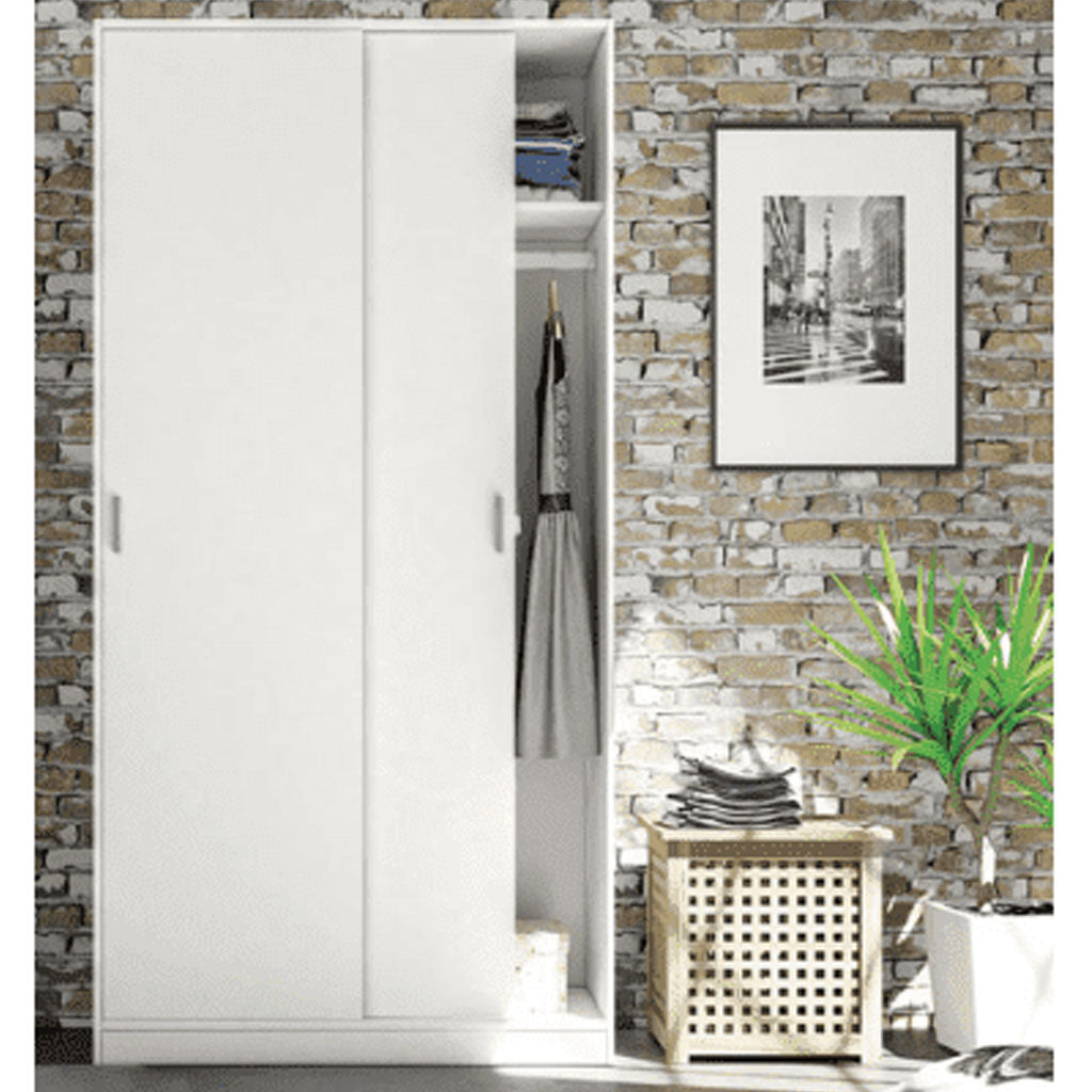 Wooden Wardrobe With 2 Sliding Doors - Hanover