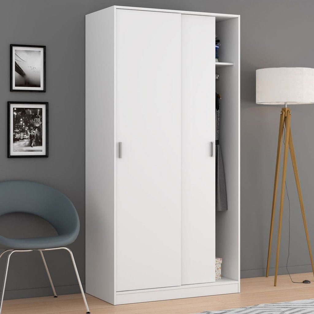 Wooden Wardrobe With 2 Sliding Doors - Hanover