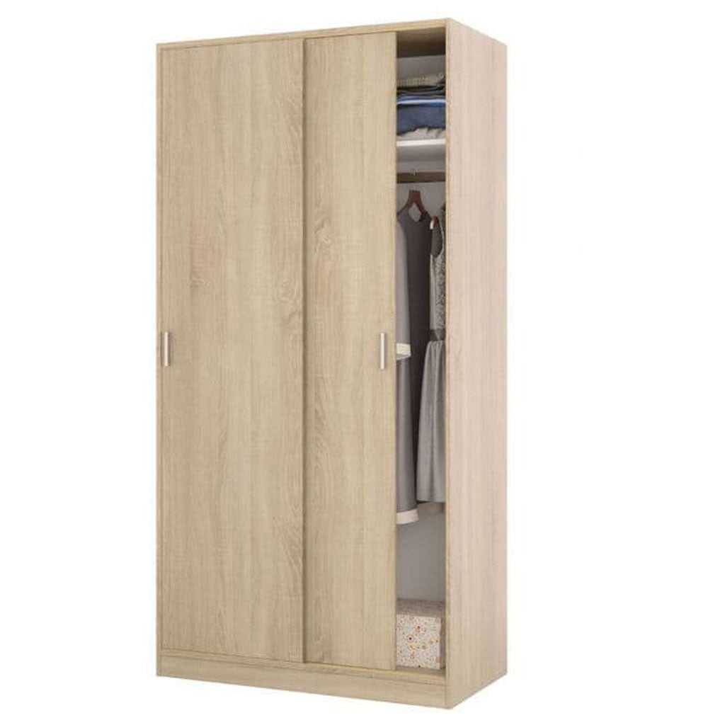Wooden Wardrobe With 2 Sliding Doors - Hanover