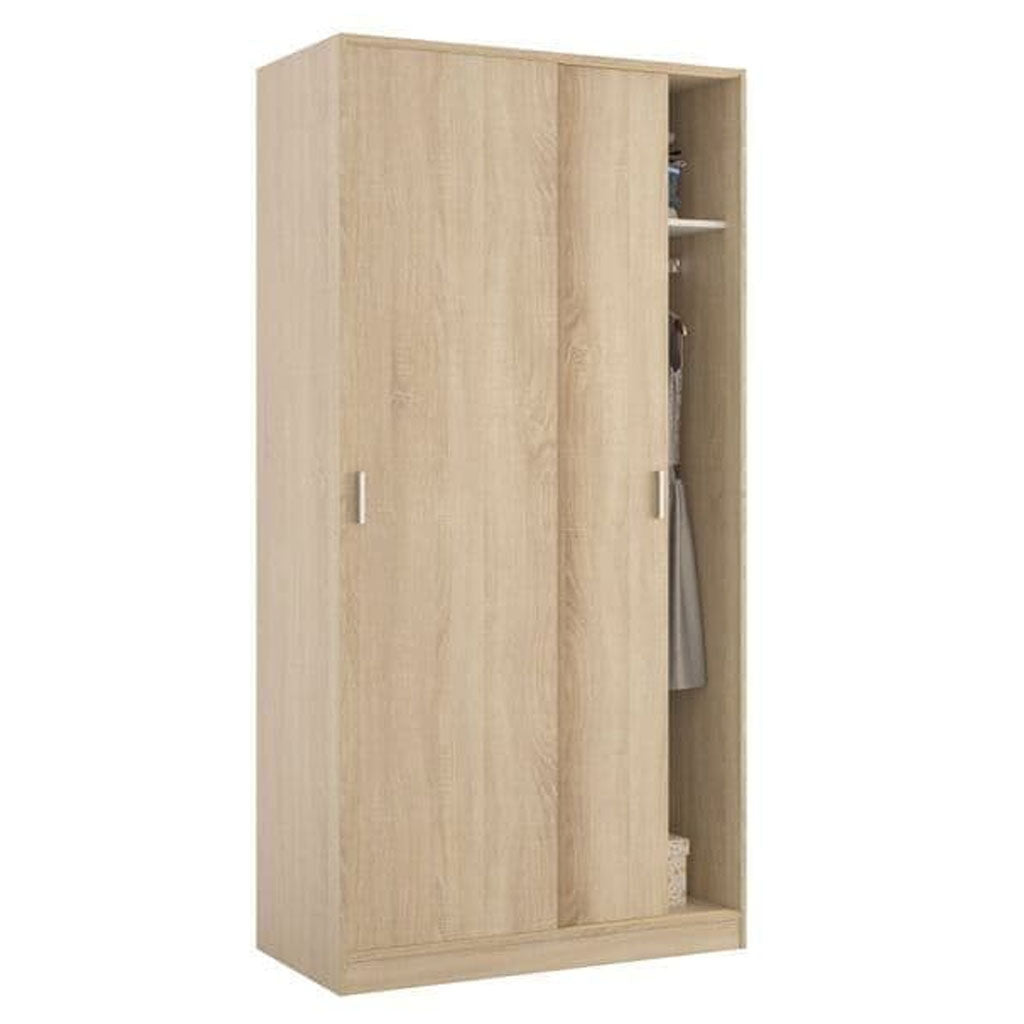 Wooden Wardrobe With 2 Sliding Doors - Hanover