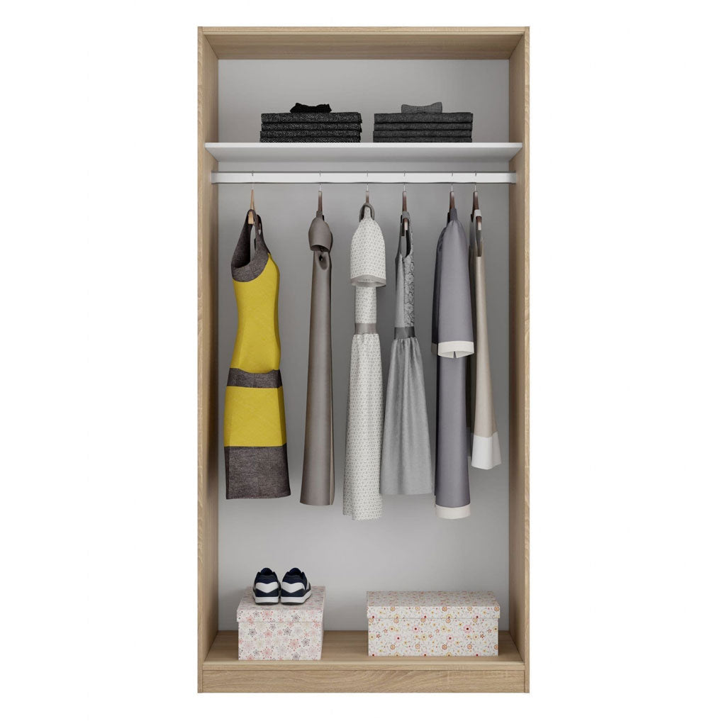 Wooden Wardrobe With 2 Sliding Doors - Hanover