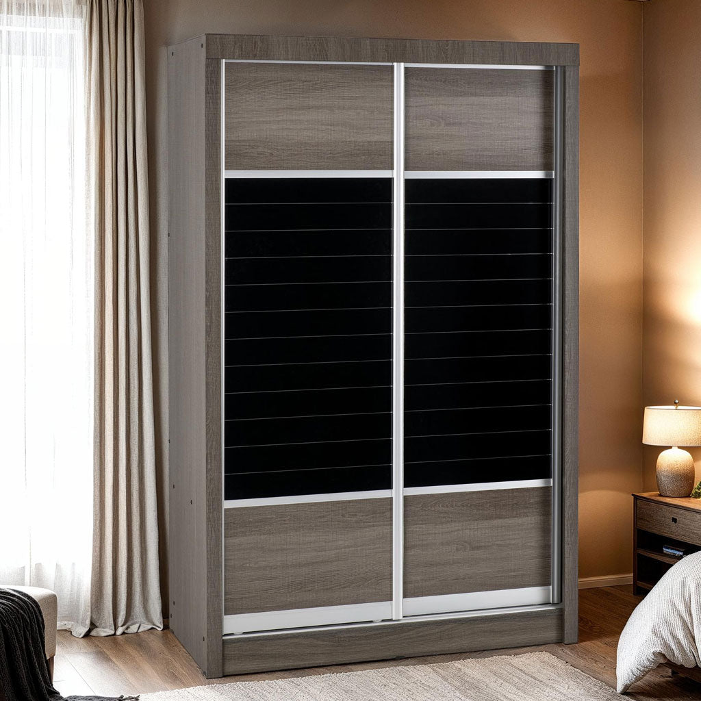 Wooden Wardrobe With 2 Sliding Doors - Lisbon