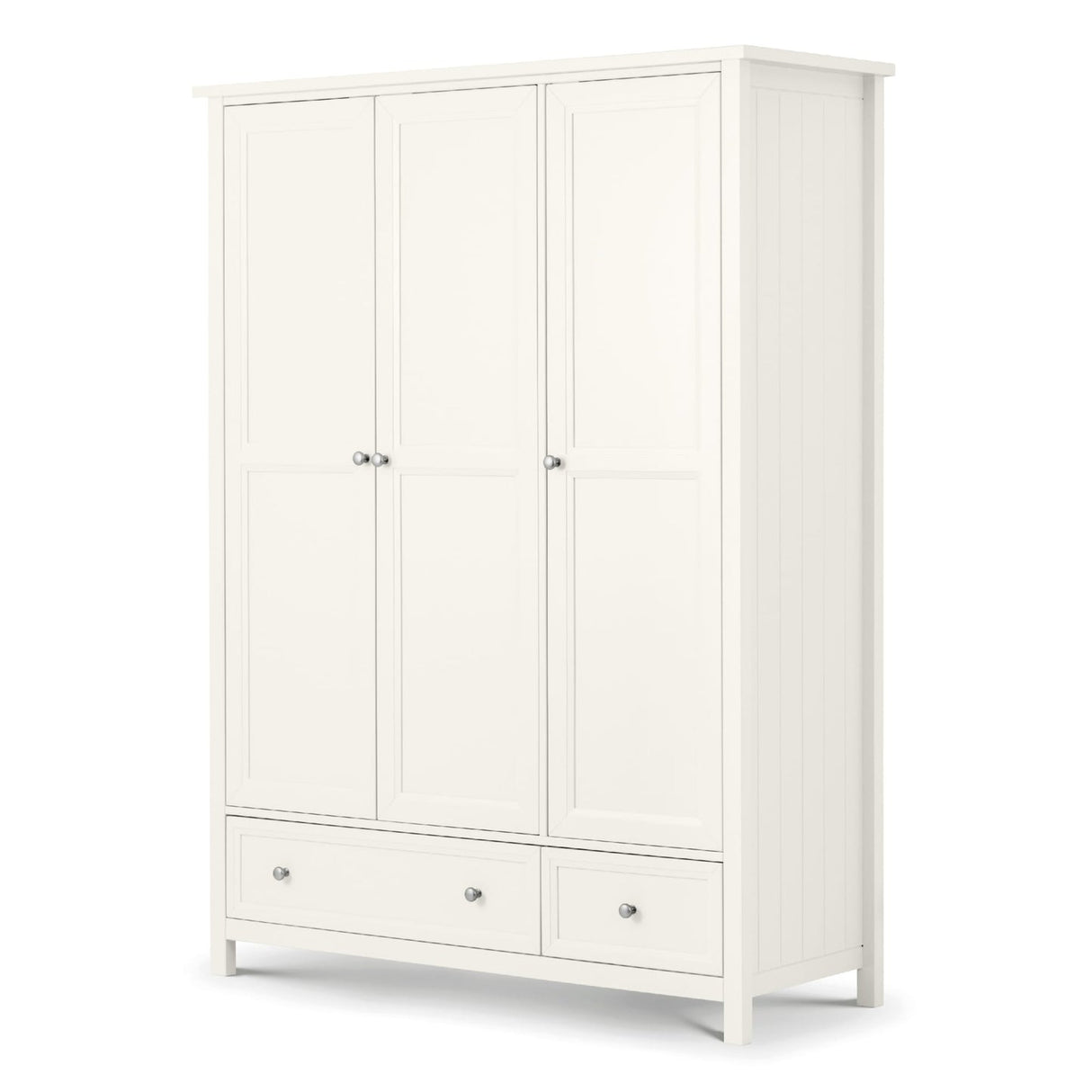 Wooden Wardrobe With 3 Doors And 2 Drawers - Maine