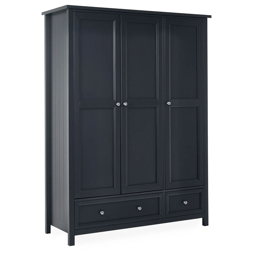 Wooden Wardrobe With 3 Doors And 2 Drawers - Maine