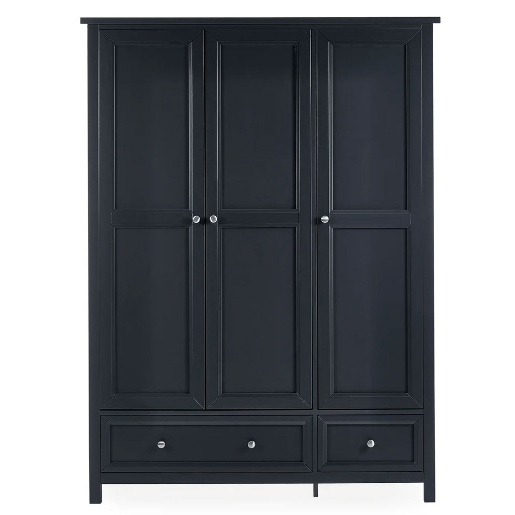 Wooden Wardrobe With 3 Doors And 2 Drawers - Maine
