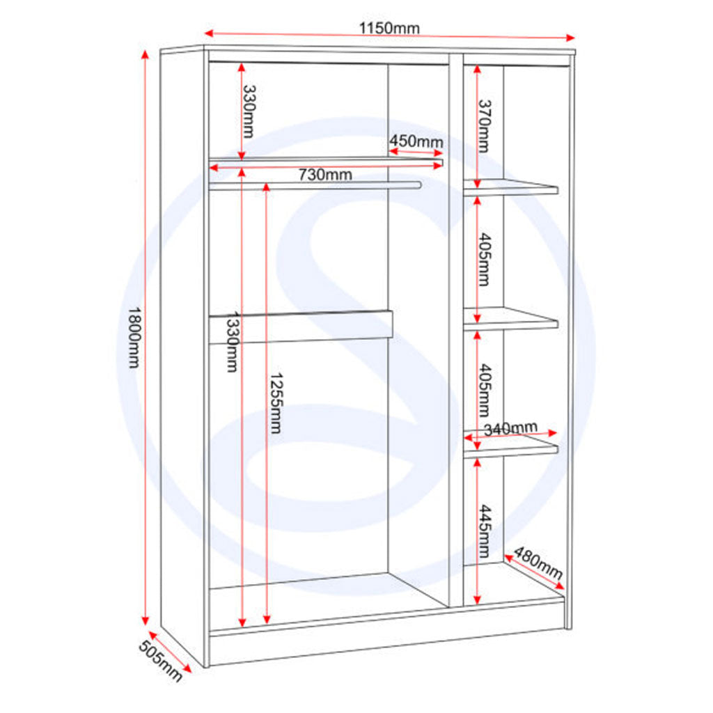 Wooden Wardrobe With 3 Doors - Malvern