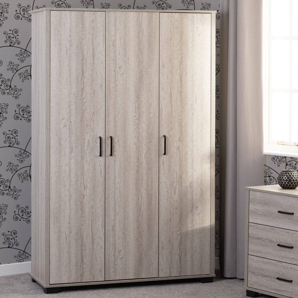 Wooden Wardrobe With 3 Doors - Oliver