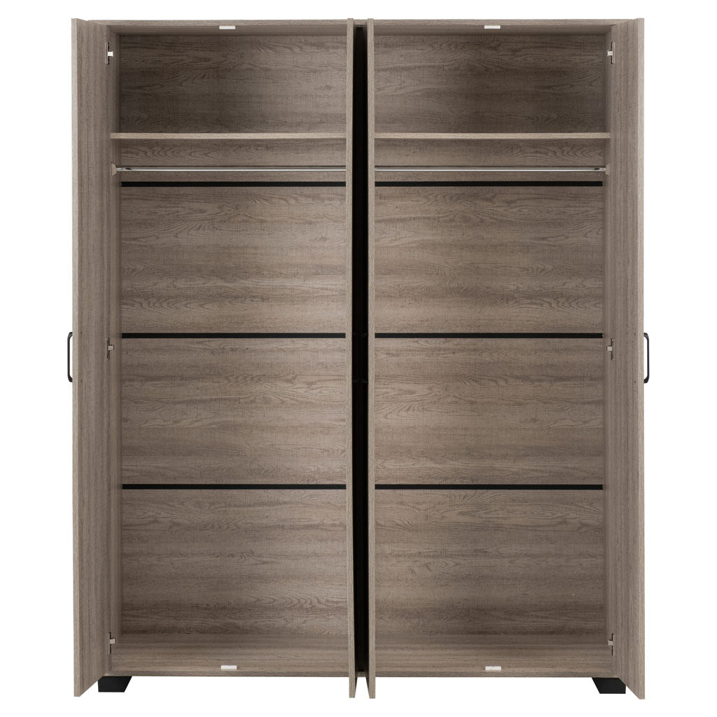 Wooden Wardrobe With 4 Doors - Oliver